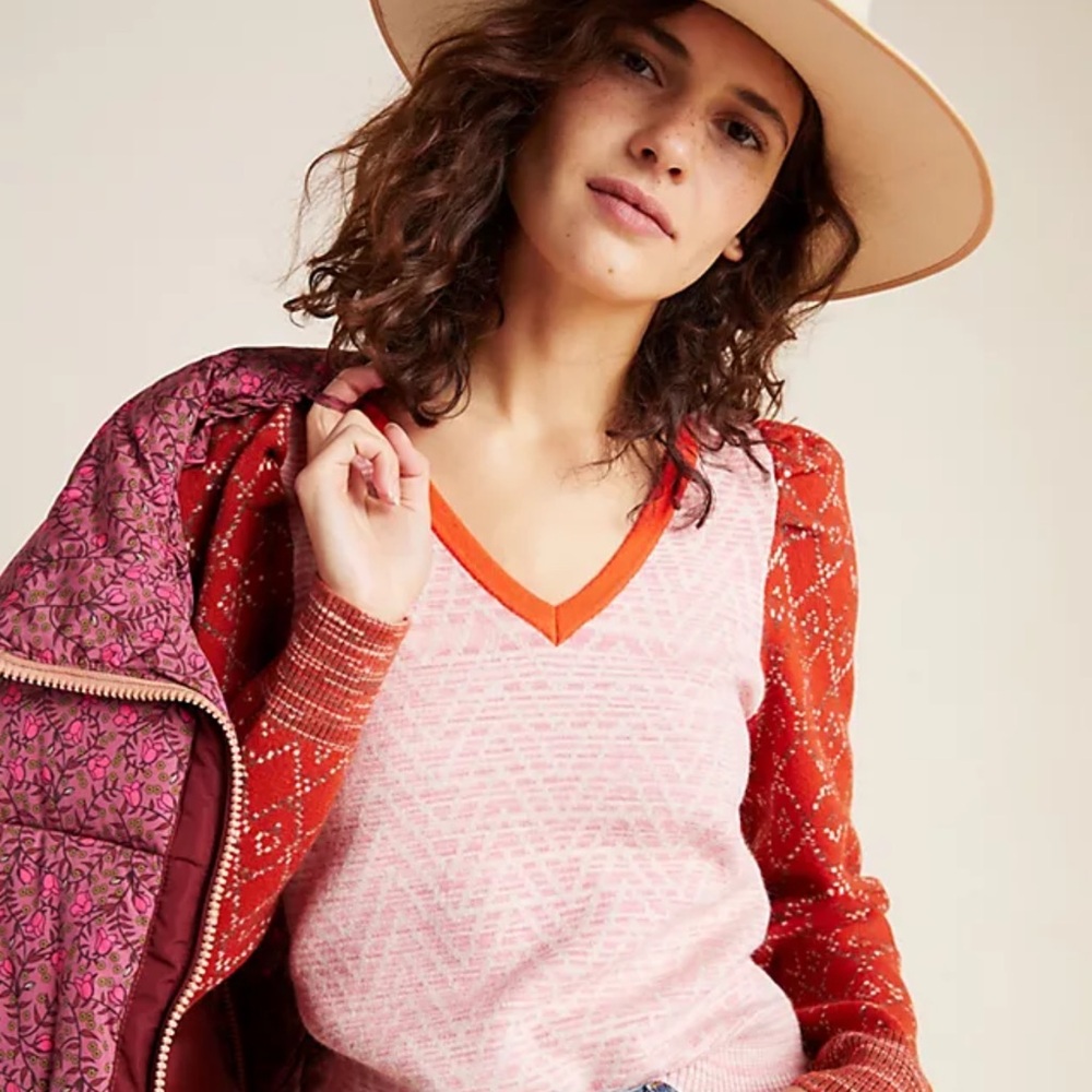 ANTHROPOLOGIE GORGEOUS CHERIE PUFF-SLEEVED SWEATER - EUC - MEDIUM - Picture 1 of 13